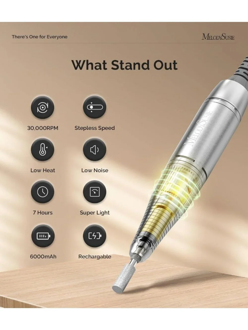 Portable Clip-On Nail Drill for Gel Removal & Nail Prep - Professional Manicure